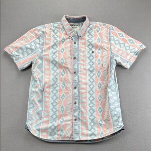 Vans Off The Wall Geometric Button Down Shirt Men’s Medium Short Sleeve Retro
